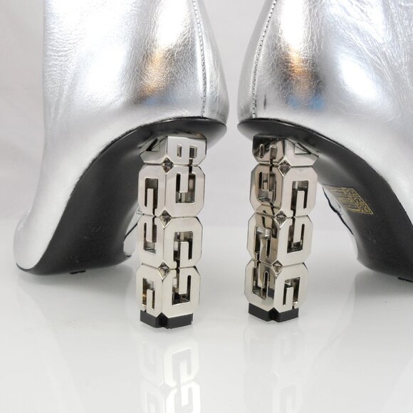 NIB$1375 Givenchy G Cube Metallic High Heels Point Toe Ankle Booties 37.5 7.5 - Picture 7 of 16